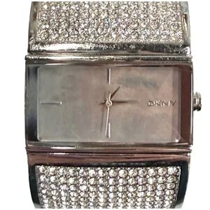 DKNY Crystal Silver Bracelet Watch – Fits 6" Wrist Only